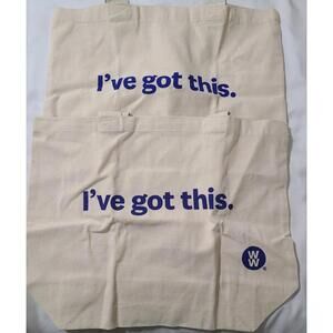 2pk Weight Watchers Canvas Tote Bags “I’ve Got This" 17"x11"x5" Travel Pouch EUC